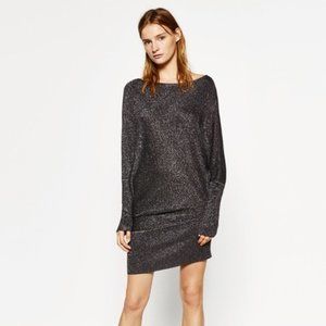 Zara Knit Asymmetrical Navy Tunic